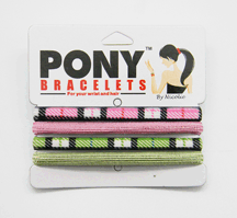 PINK/GREEN PLAID PONY BRACELETS